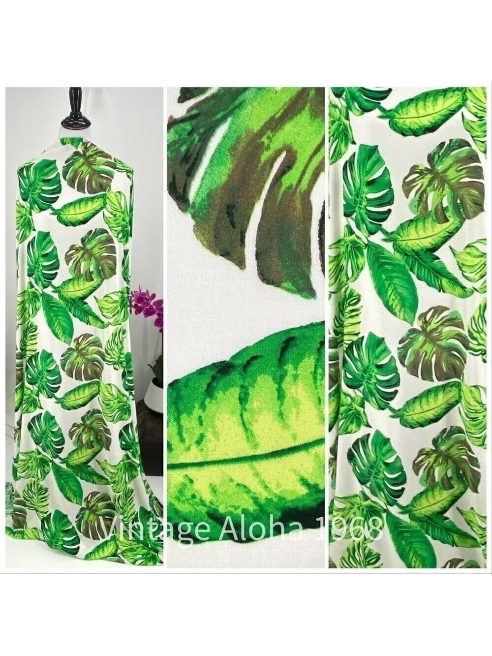 White /Green Monstera Tropical SARONG Pareo Lavalava Beach Skirt Summer Scarf